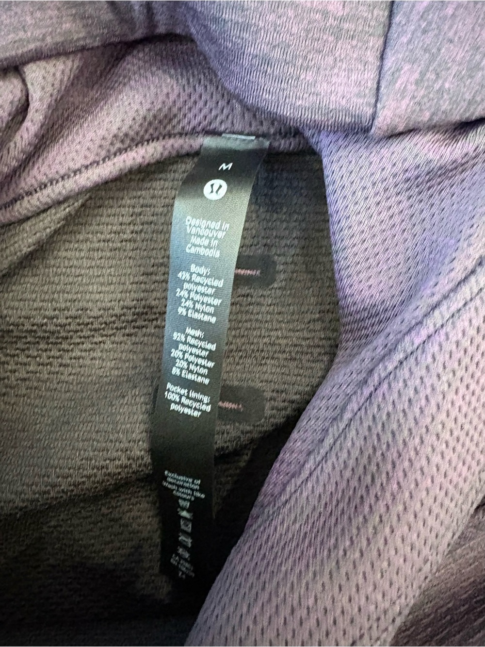 NWT Men's Lululemon Textured Tech Hoodie Heathered  Grape Thistle Color Medium - Picture 6 of 10